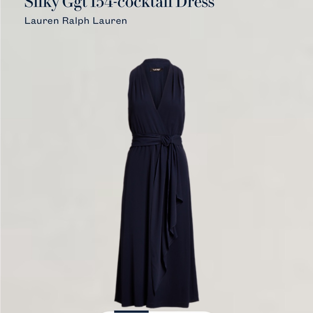 Ralph Lauren Blue Sleeveless Halter Sheath Maxi Dress